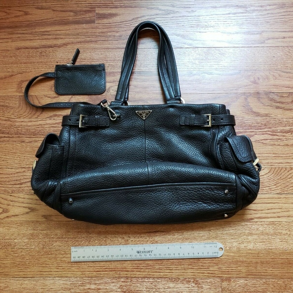 Prada Moro Leather Vitello Daino Shoulder Bag BR2703
